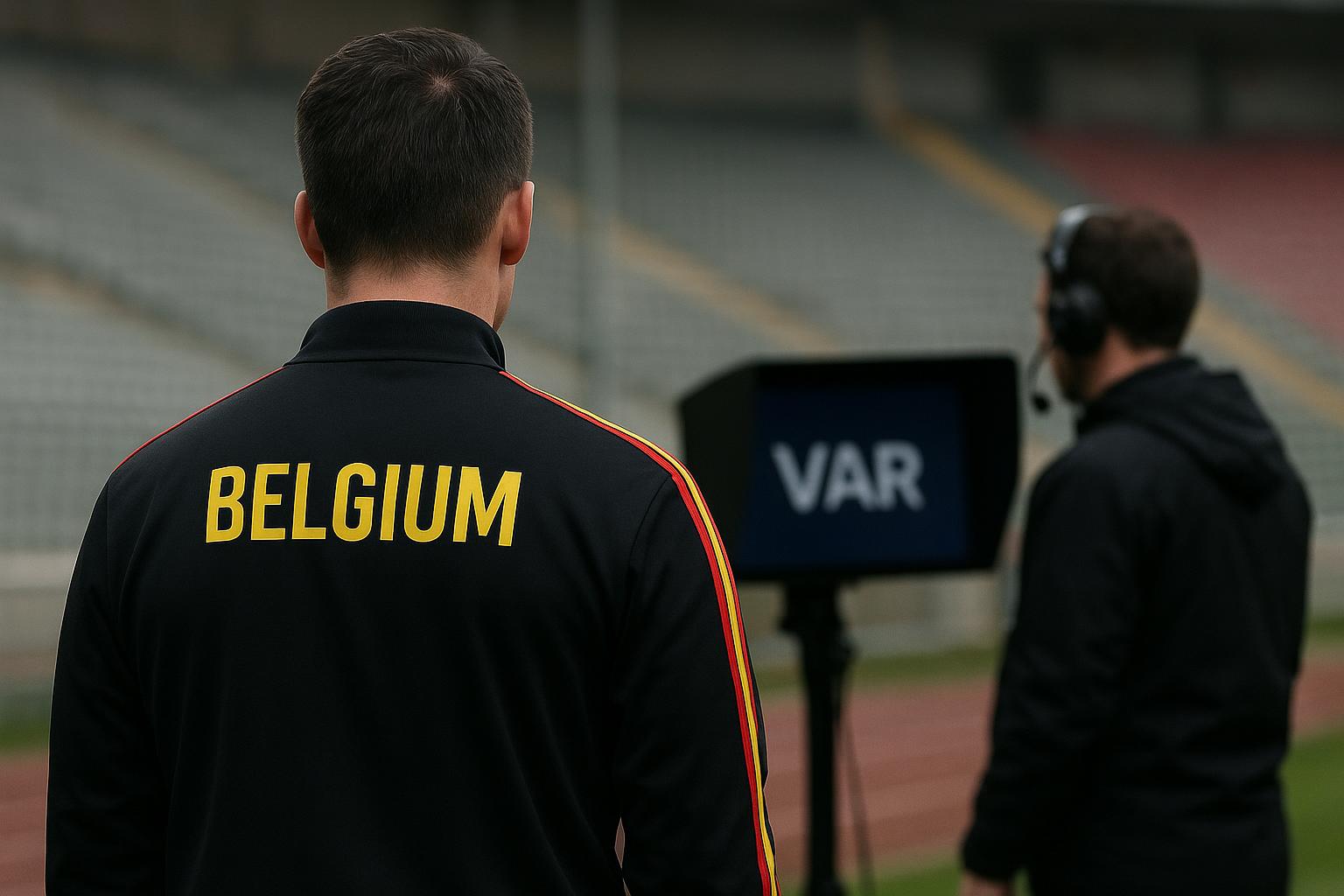 Bram Van Driessche als videoscheidsrechter tijdens een wedstrijd