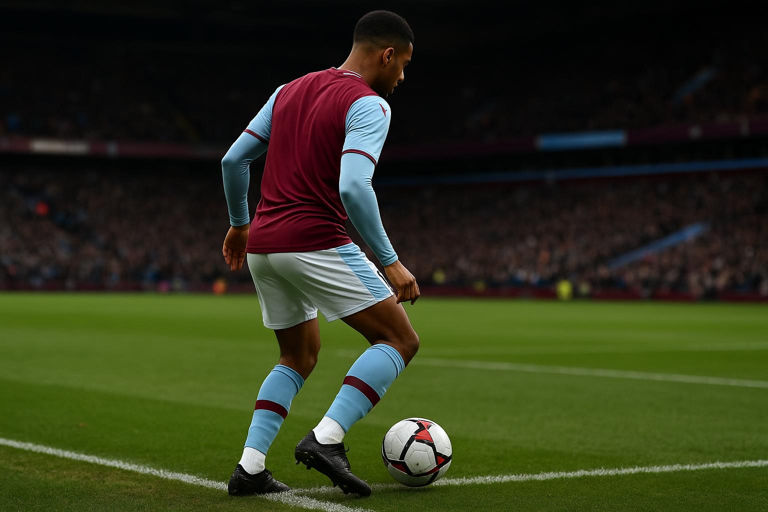 Morgan Rogers in actie voor Aston Villa tijdens een wedstrijd