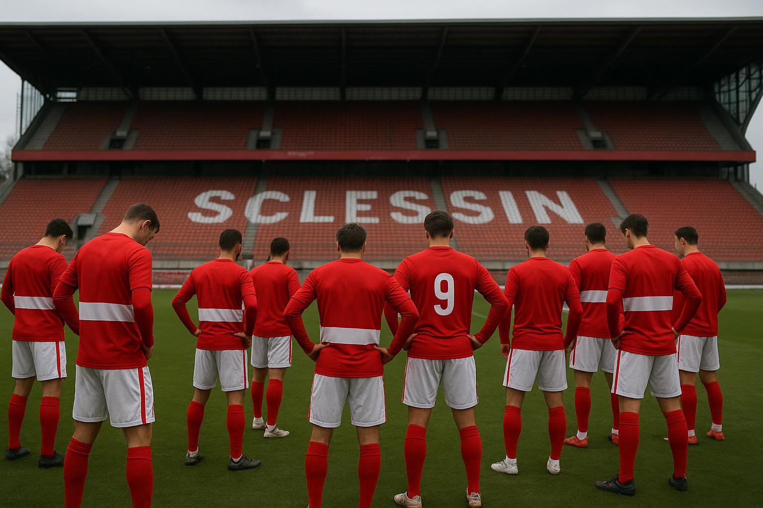 Spelers van Standard vieren een doelpunt in het stadion van Sclessin