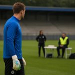 Simon Mignolet van Club Brugge tijdens een training na hamstringblessure
