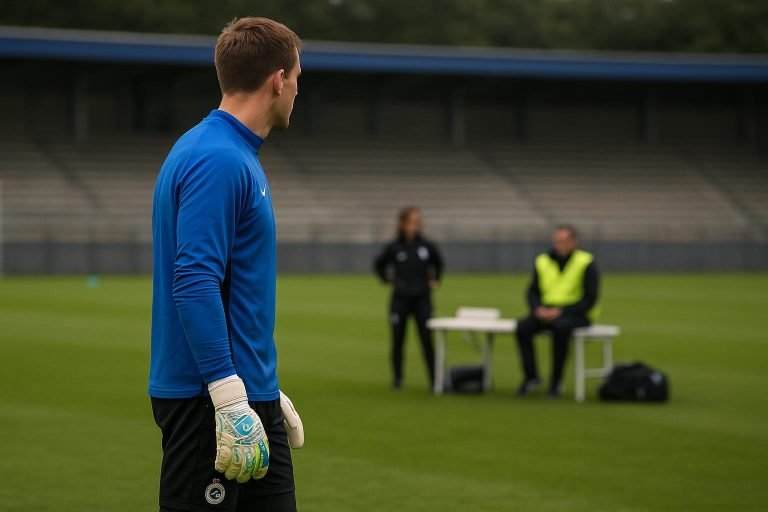 Simon Mignolet van Club Brugge tijdens een training na hamstringblessure