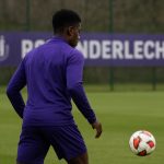 Mathys Angély tijdens een trainingsmoment bij Anderlecht