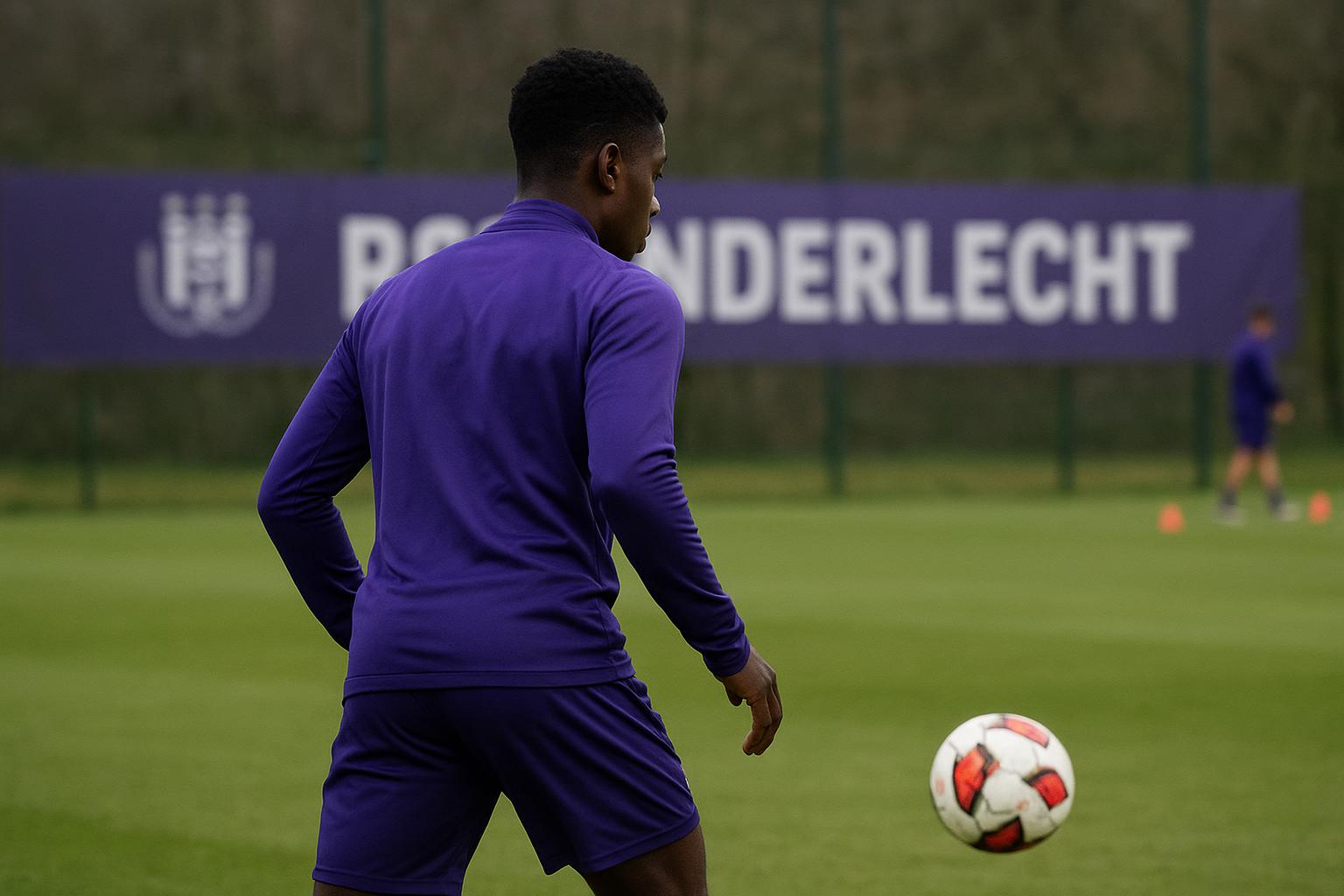 Mathys Angély tijdens een trainingsmoment bij Anderlecht