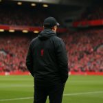 Sfeerbeeld rond Anfield, het stadion van Liverpool, zonder herkenbare gezichten.
