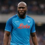 Romelu Lukaku in Napoli-tenue tijdens een wedstrijdmoment.