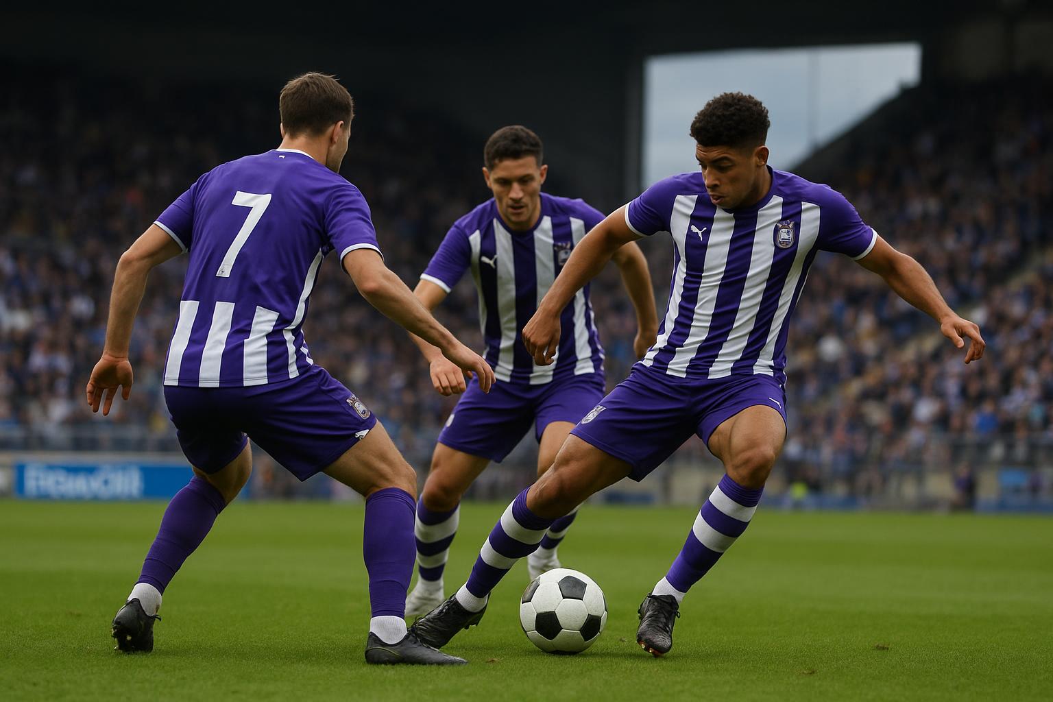 Enric Llansana van RSC Anderlecht in duel tijdens een wedstrijd in het Lotto Park