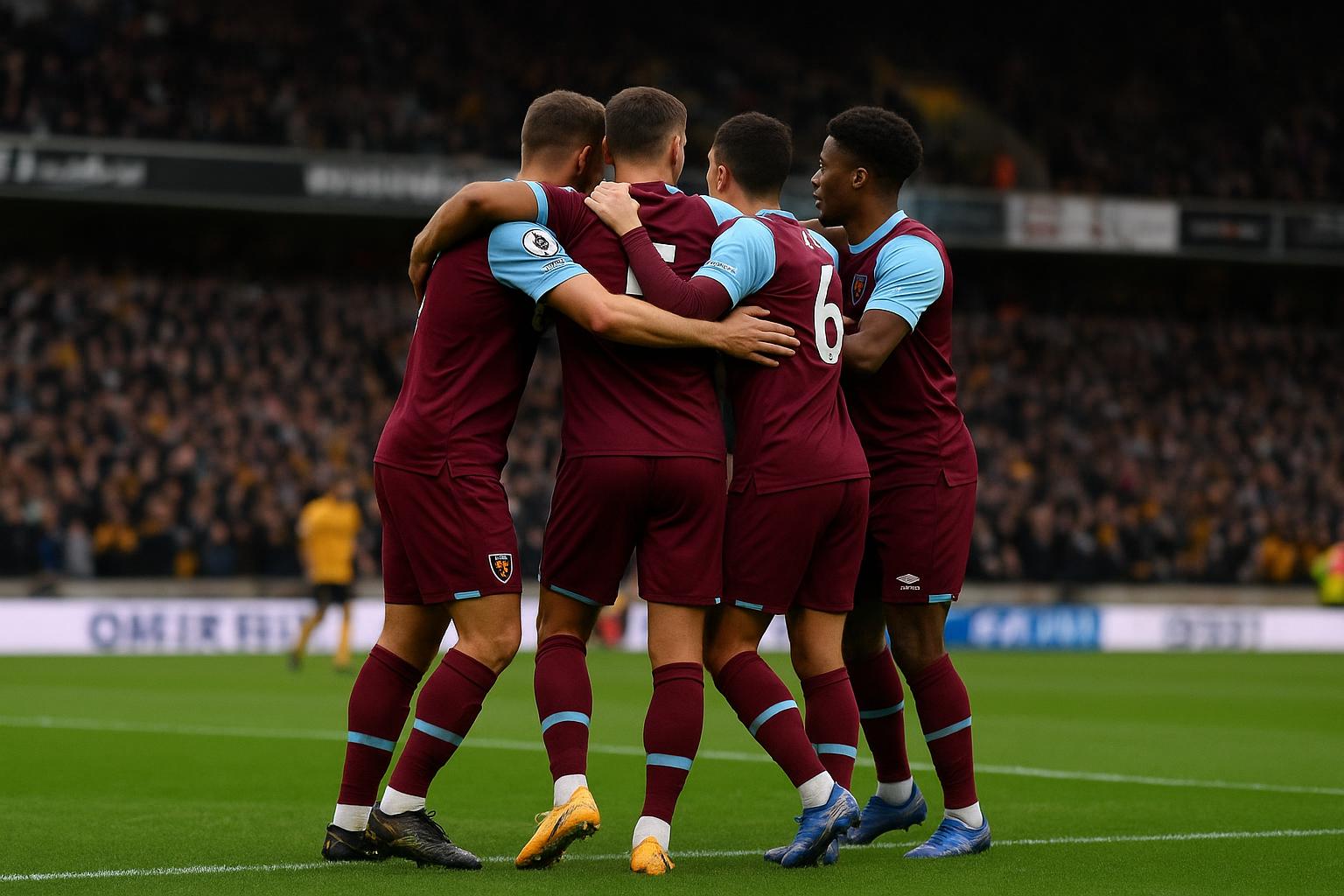 Spelers van West Ham in actie tijdens de 4-0-zege tegen Wolverhampton in de Premier League
