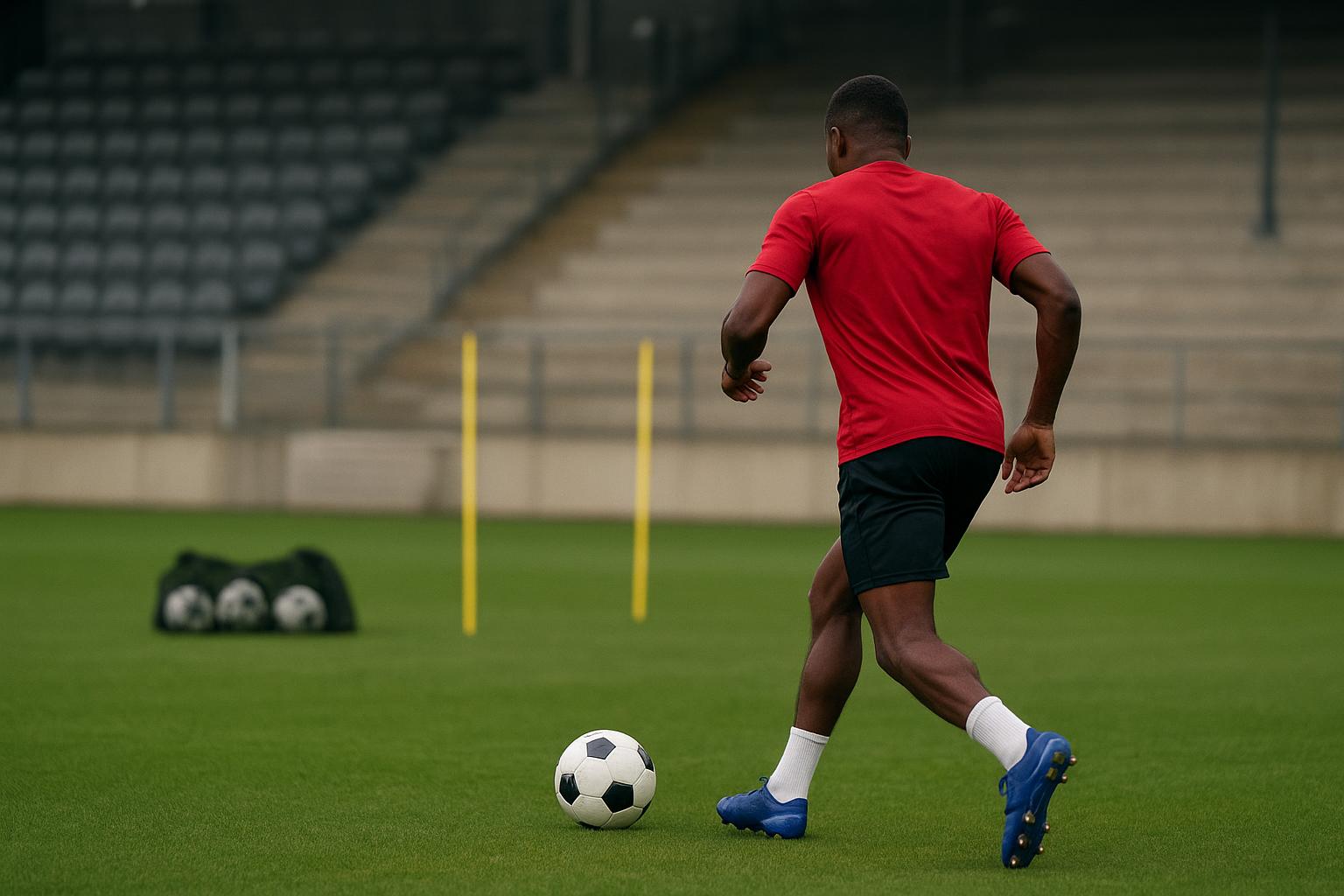 Pierre Dwomoh tijdens een trainingsmoment in sportieve context