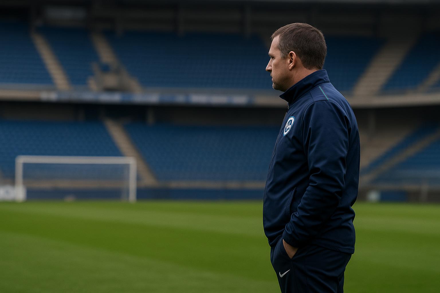 Nicky Hayen langs de zijlijn bij KRC Genk in de Cegeka Arena