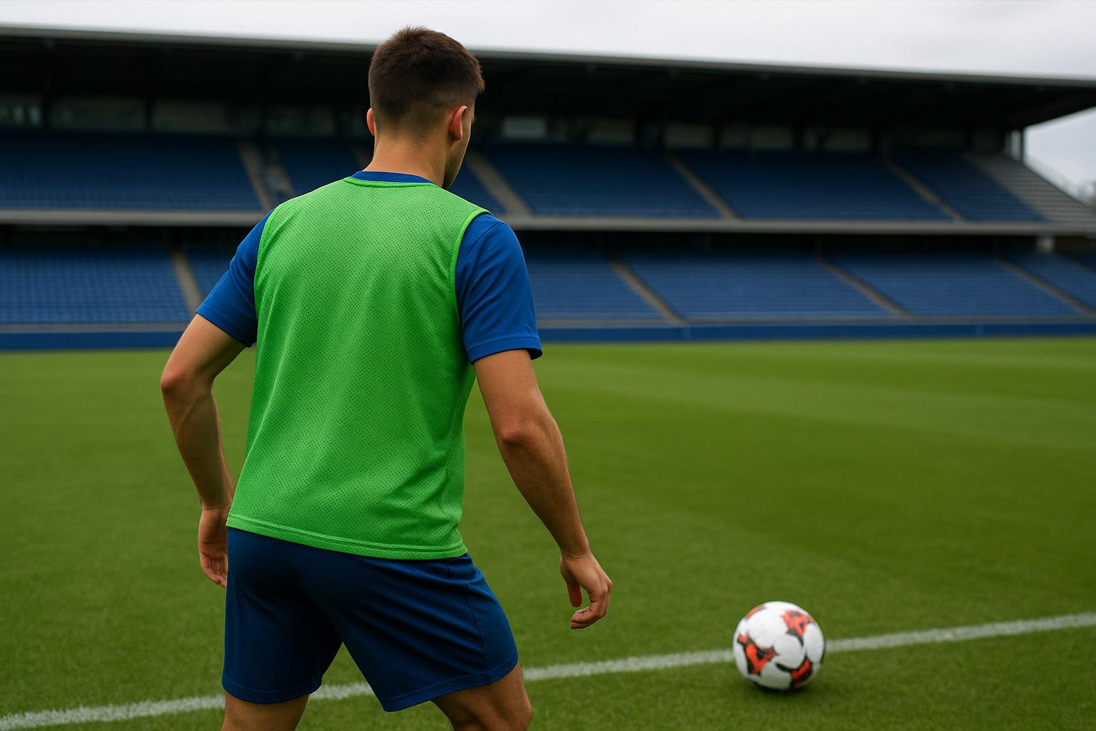 Training bij Jong Genk met focus op een linksachter op het oefenveld