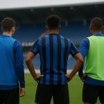 Spelers van Club Brugge op het trainingsveld in aanloop naar een drukke transferzomer