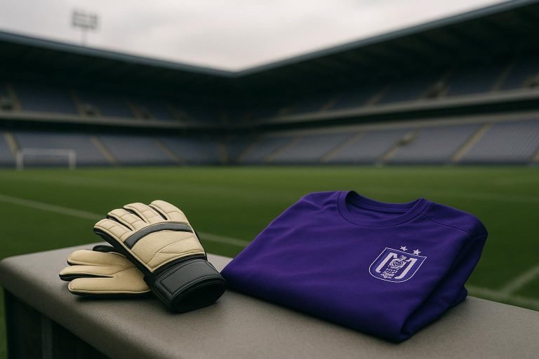 Colin Coosemans van Anderlecht in een wedstrijdcontext in het Lotto Park