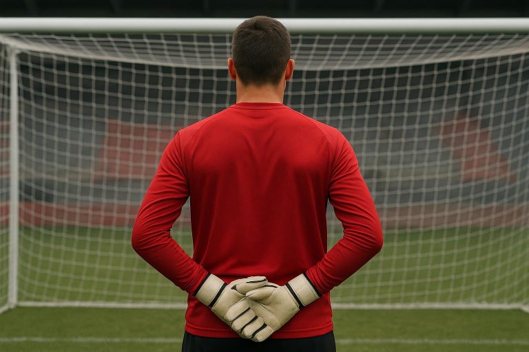 Keepersactie van Matthieu Epolo bij Standard Luik tijdens een training
