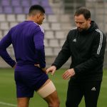 Ilay Camara van RSC Anderlecht tijdens een training, terwijl de ploeg zich voorbereidt op de volgende wedstrijd.