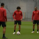 Spelers van de Rode Duivels tijdens een training in aanloop naar een toernooi