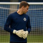 Jari De Busser tijdens een trainingsmoment bij Go Ahead Eagles