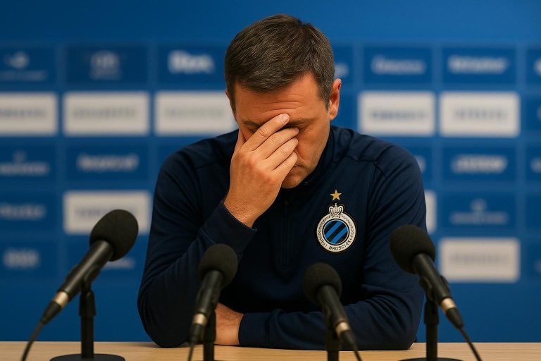 Ivan Leko tijdens een persmoment van Club Brugge na de match op Stayen.