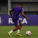 Mihajlo Cvetkovic van RSC Anderlecht tijdens een trainingsmoment