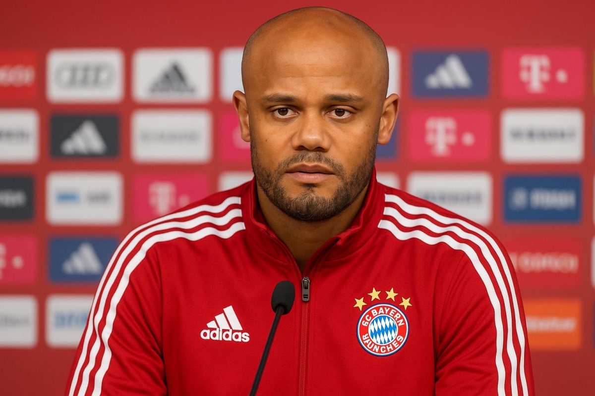 Vincent Kompany langs de zijlijn als coach van Bayern München