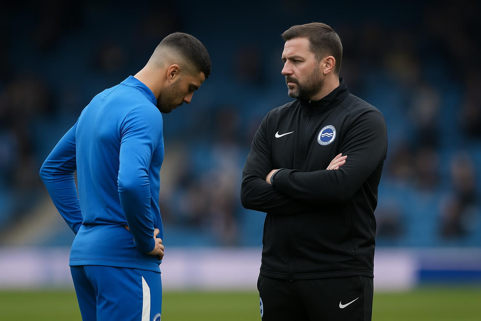 Jan Paul van Hecke van Brighton tijdens een trainingssessie op het veld