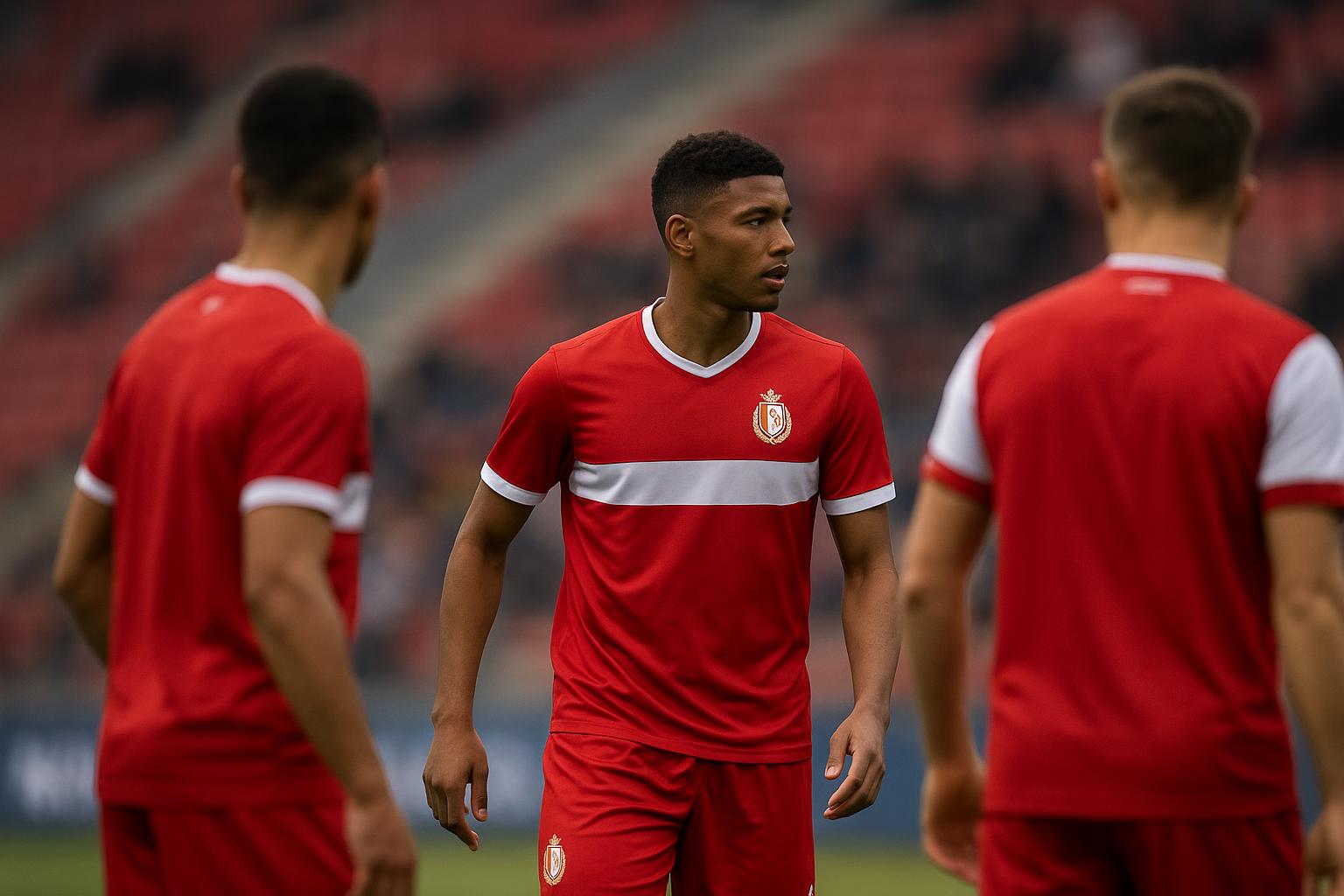 Spelers van Standard vieren een doelpunt in het stadion