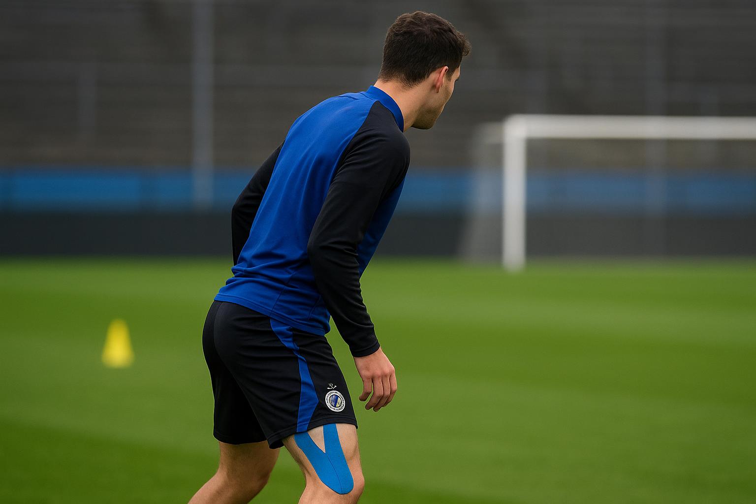 Hans Vanaken van Club Brugge in trainingscontext terwijl hij voorzichtig opbouwt na heupklachten