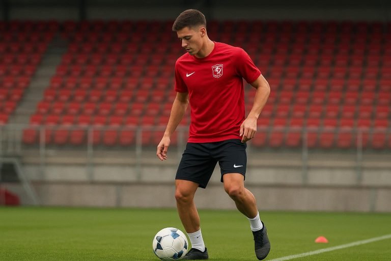 Ruud Nijstad van FC Twente tijdens een trainingsmoment op het veld