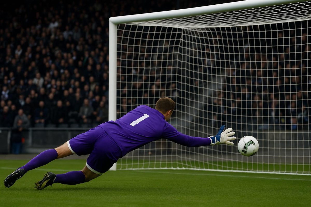 Justin Heekeren in actie als doelman van RSC Anderlecht tijdens een wedstrijd