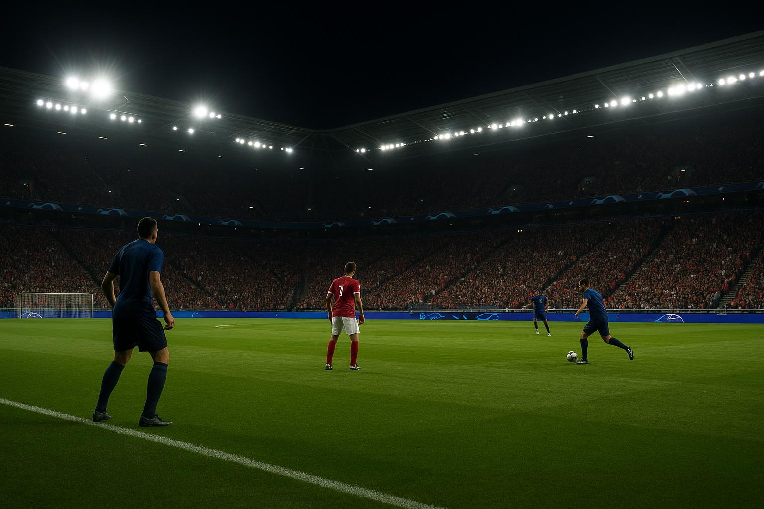 Avondsfeer in een stadion tijdens een Champions League-avond