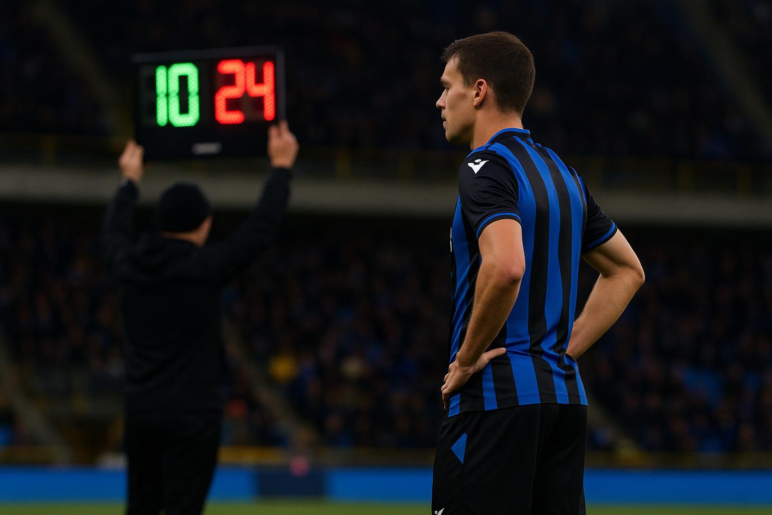 Spelers van Club Brugge op het veld tijdens een wedstrijdmoment