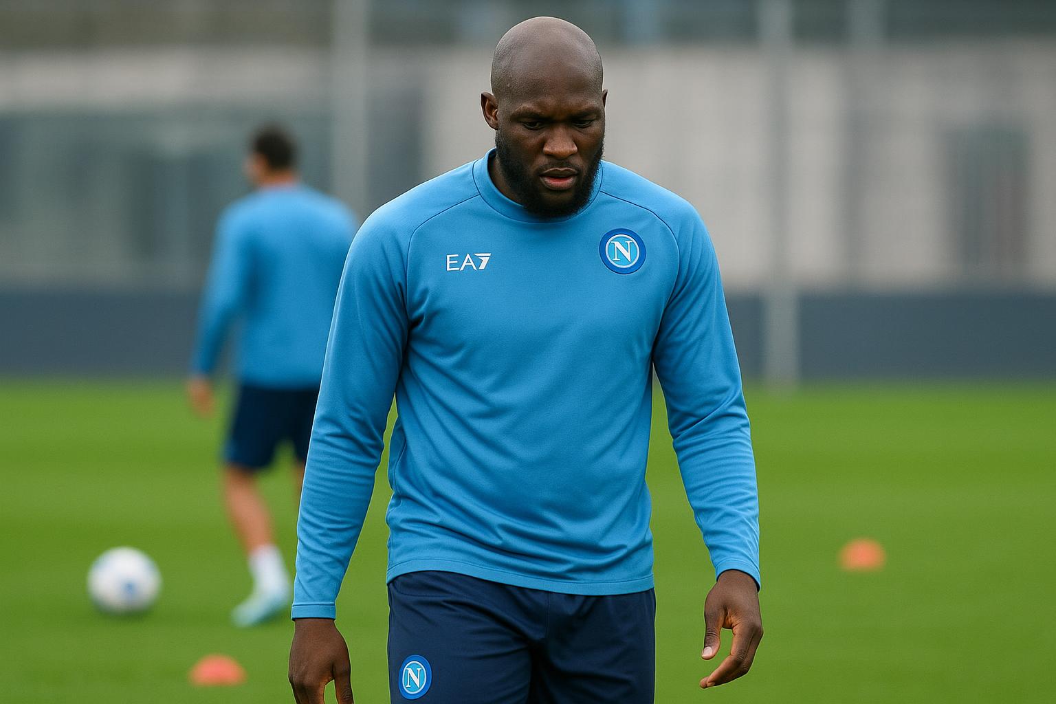 Romelu Lukaku in Napoli-context tijdens een trainingsmoment