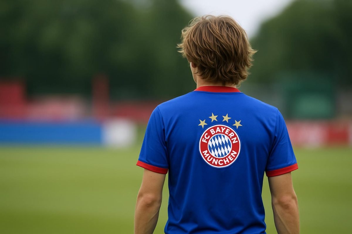Transfercontext rond Anthony Gordon met clubkleuren van Newcastle United en Bayern München op de achtergrond, zonder herkenbare gezichten.
