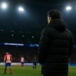 Diego Simeone langs de zijlijn bij Atlético Madrid in de Champions League