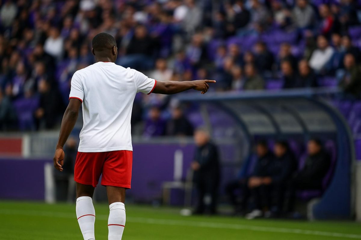 Thomas Meunier viert zijn doelpunt voor Lille en loopt richting de bank tegen Toulouse