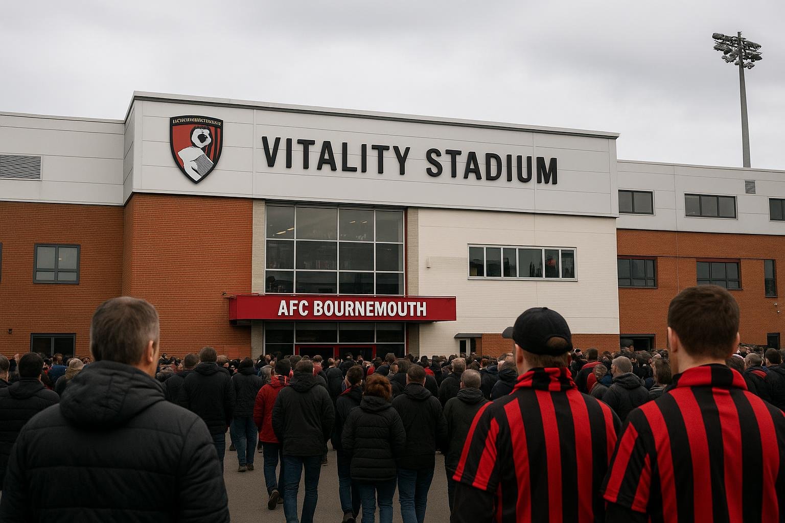 Sfeerbeeld rond het Vitality Stadium van Bournemouth op een wedstrijddag