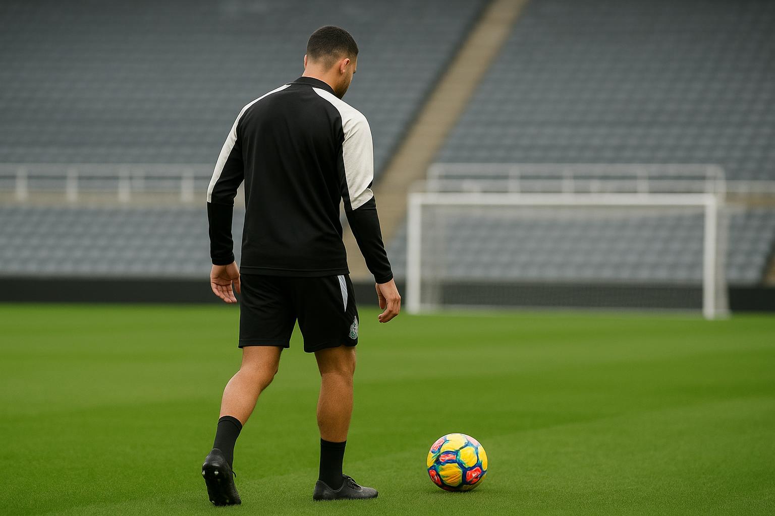Anthony Gordon van Newcastle United tijdens een trainingsmoment