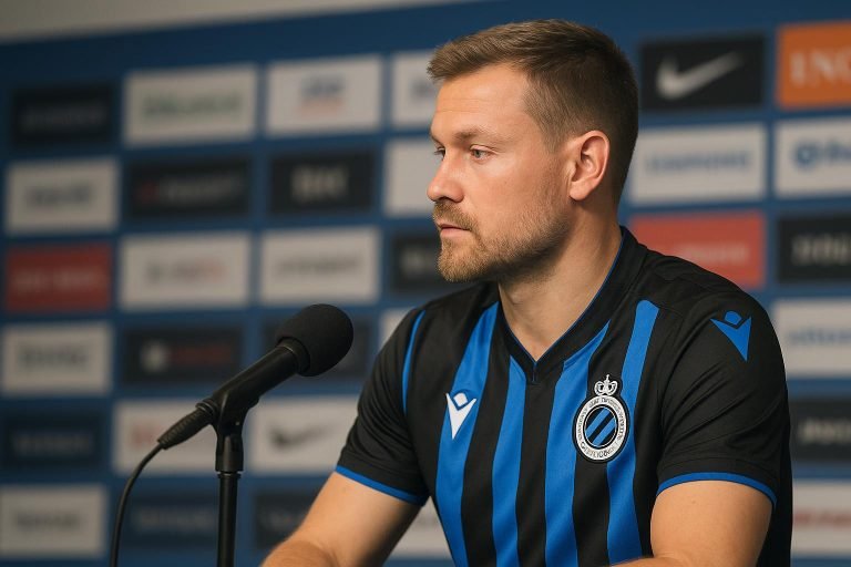 Simon Mignolet tijdens een persmoment over zijn toekomstplannen