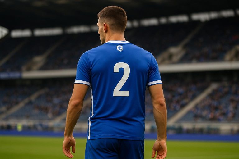 Zakaria El Ouahdi van KRC Genk tijdens een wedstrijdmoment