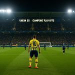 Sfeerbeeld in een stadion tijdens Union SG tegen Club Brugge in de Champions’ Play-Offs