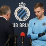 Bart Verhaeghe en Simon Mignolet tijdens een persconferentie bij Club Brugge.