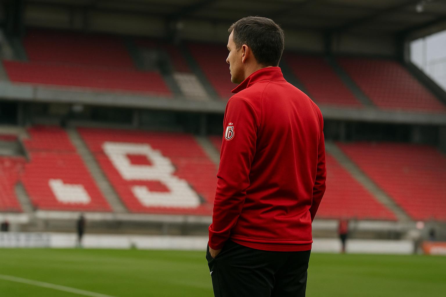 Vincent Euvrard langs de zijlijn als trainer van Standard
