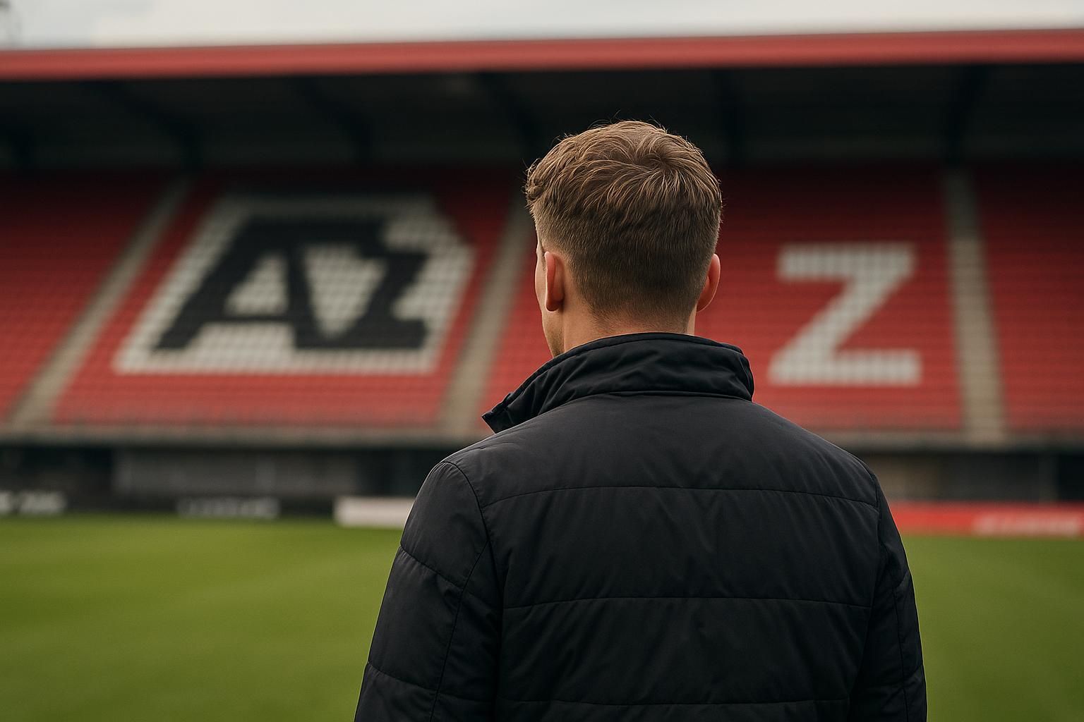 Kees Smit van AZ in een wedstrijdcontext, gefotografeerd in het stadion