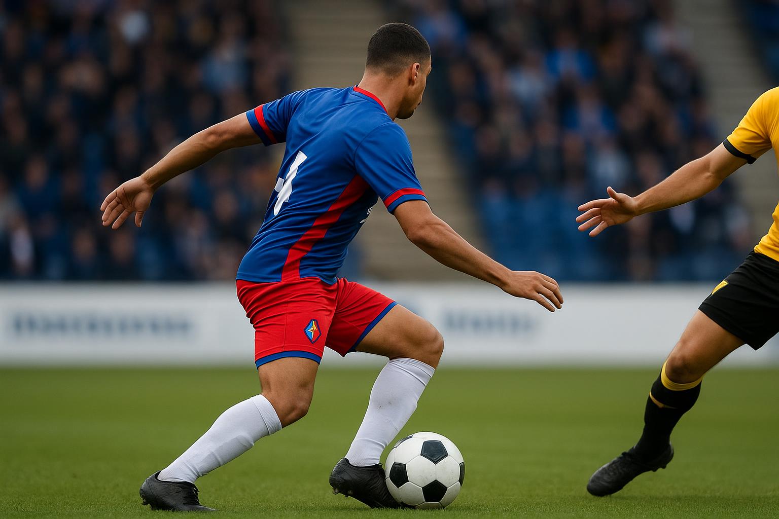 Cedric Hatenboer in actie tijdens een wedstrijd met Telstar.