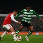 Sfeermoment in het stadion tijdens Arsenal tegen Sporting Portugal in de Champions League