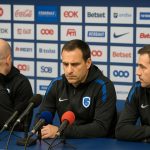 Nicky Hayen van KRC Genk tijdens een persmoment in aanloop naar Antwerp