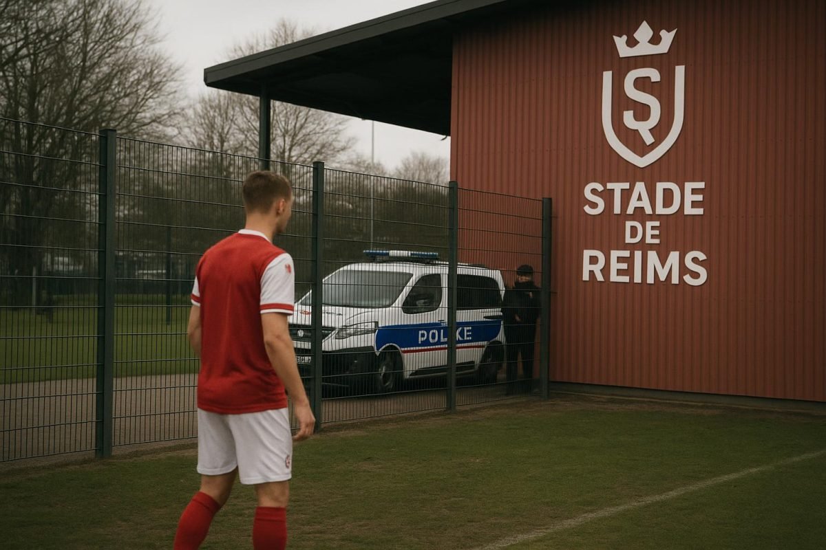 Omgeving aan het trainingscomplex van Stade de Reims zonder herkenbare gezichten