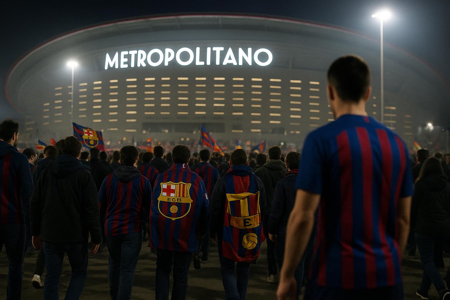 Sfeerbeeld rond het Metropolitano bij een Champions League-avond