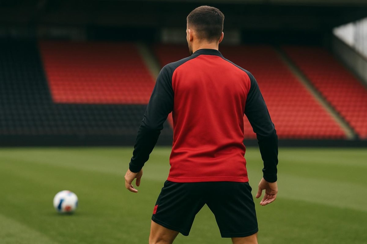 Marcos Senesi tijdens een trainingsmoment in Bournemouth-kledij
