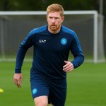 Kevin De Bruyne in Napoli-tenue tijdens een trainingsmoment in Napels