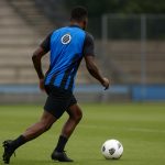 Speler van Club Brugge U19 tijdens een training in aanloop naar de Youth League